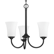 Gwyneth 3 Light 20" Wide Chandelier with Frosted Glass Shades