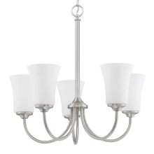 Gwyneth 5 Light 23" Wide Chandelier with Frosted Glass Shades