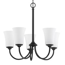 Gwyneth 5 Light 23" Wide Chandelier with Frosted Glass Shades