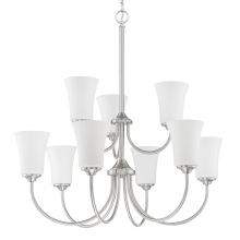 Gwyneth 9 Light 32" Wide Chandelier with Frosted Glass Shades