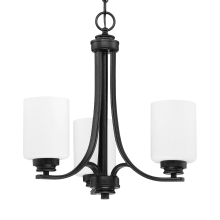 Bolden 3 Light 18" Wide Chandelier with Frosted Glass Shades