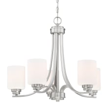 Bolden 5 Light 24" Wide Chandelier with Frosted Glass Shades