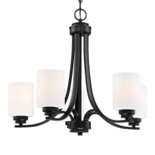 Bolden 5 Light 24" Wide Chandelier with Frosted Glass Shades