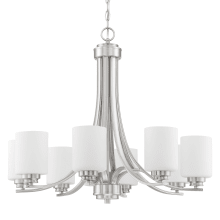 Bolden 8 Light 29" Wide Chandelier with Frosted Glass Shades