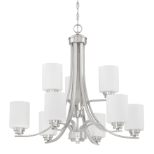 Bolden 9 Light 29" Wide Chandelier with Frosted Glass Shades