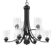 Bolden 9 Light 29" Wide Chandelier with Seedy Glass Shades