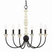 Meadow Place 6 Light 24" Wide Taper Candle Chandelier