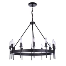 Larrson 12 Light 29" Wide Taper Candle Style and Ring Chandelier