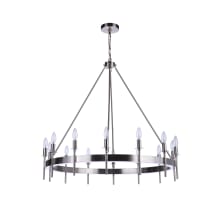 Larrson 14 Light 36" Wide Taper Candle Style and Ring Chandelier