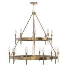 Larrson 18 Light 36" Wide Taper Candle Style and Ring Chandelier