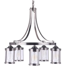 Elliot 5 Light 27" Wide Chandelier with Clear Glass Shades