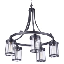 Elliot 5 Light 27" Wide Chandelier with Clear Glass Shades