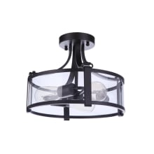 Elliot 3 Light 13" Wide Semi-Flush Drum Ceiling Fixture