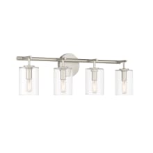 Hailie 4 Light 28" Wide Vanity Light with Clear Glass Shades