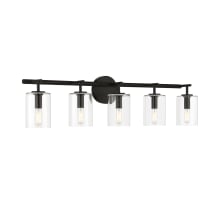 Hailie 5 Light 36" Wide Vanity Light with Clear Glass Shades