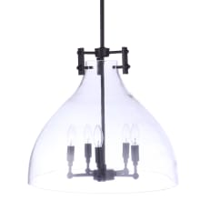 Chardonnay 5 Light 20" Wide Pendant with Clear Glass Shade