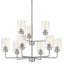 Stowe 9 Light 30" Wide Chandelier with Clear Glass Shades