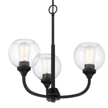 Glenda 3 Light 20" Wide Chandelier with Clear Glass Shades