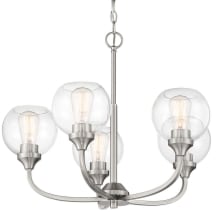 Glenda 5 Light 24" Wide Chandelier with Clear Glass Shades