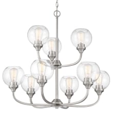 Glenda 9 Light 30" Wide Chandelier with Clear Glass Shades
