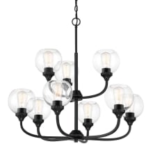 Glenda 9 Light 30" Wide Chandelier with Clear Glass Shades