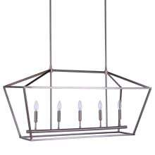 Flynt II 5 Light 15" Wide Taper Candle Style and Linear Chandelier