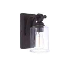 Romero 9" Tall Bathroom Sconce with Clear Glass Shade