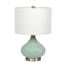 20" Tall Vase Table Lamp with Turquoise Base