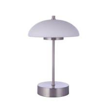 11" Tall Rechargeable LED Buffet Outdoor Lamp - Brushed Polished Nickel