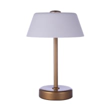 13" Tall Rechargeable LED Buffet Outdoor Lamp - Painted Satin Brass