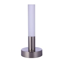 11" Tall Rechargeable LED Column Outdoor Lamp - Brushed Polished Nickel