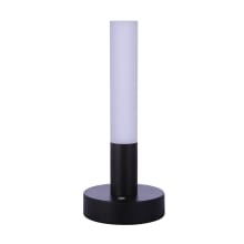 11" Tall Rechargeable LED Column Outdoor Lamp - Flat Black