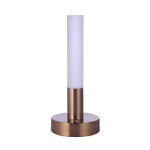 11" Tall Rechargeable LED Column Outdoor Lamp - Satin Brass