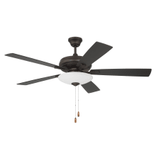 Eos 52" 5 Blade 1 Light Indoor LED Ceiling Fan with Frosted Glass Shade - Espresso