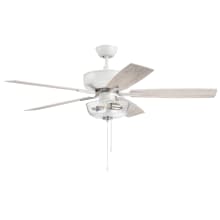 Pro Plus 52" 5 Blade Indoor LED Ceiling Fan with White/Washed Oak Blades
