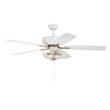 Pro Plus 52" 5 Blade Indoor LED Ceiling Fan with White/Washed Oak Blades