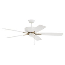 Pro Plus 52" 5 Blade Indoor Ceiling Fan with White/Washed Oak Blades