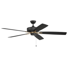 Super Pro 60" 5 Blade Indoor Ceiling Fan with Black Walnut/Flat Black Blades