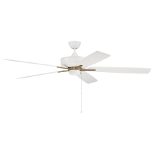 Super Pro 60" 5 Blade Indoor Ceiling Fan with White/Washed Oak Blades