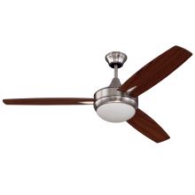 Targas 52" 3 Blade Indoor Ceiling Fan - Blades, Wall Control and Light Kit Included