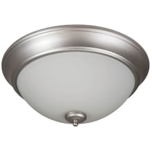 Pro Builder Flush 2 Light Flush Mount Ceiling Fixture - 13 Inches Wide