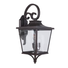 Tillman 3 Light 31" Tall Outdoor Wall Sconce with Clear Seedy Glass Shade