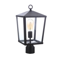Olsen 16" Tall Post Light with Clear Glass Shade