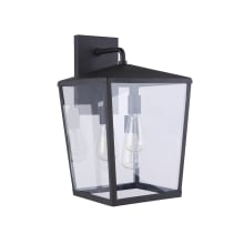 Olsen 3 Light 19" Tall Outdoor Wall Sconce with Clear Glass Shade