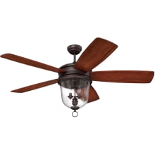 Fredericksburg 60" 5 Blade Indoor / Outdoor Ceiling Fan - Blades, Remote and Light Kit Included
