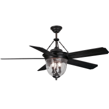 Knightsbridge 5 Blade 52" Outdoor Ceiling Fan - Blades, Handheld Remote Control and Light Kit Included
