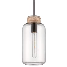 1 Light Mini Pendant with Clear Shade - 6 Inches Wide