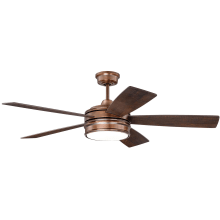 Braxton 52" 5 Blade Indoor Ceiling Fan - Blades, Remote, and LED Light Kit Included