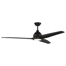 Limerick 60" 3 Blade Indoor / Outdoor LED Ceiling Fan with Remote and Wall Control Included
