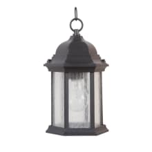 Hex Style Cast Single Light 6-1/2" Wide Outdoor Mini Pendant with Clear Beveled Glass